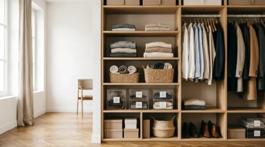 Armoire bien organisée avec compartiments et séparateurs pour un rangement sans stress au quotidien